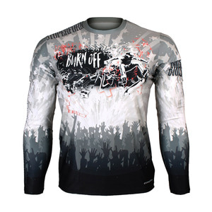 BURN OFF -Wild [FR-158W] Full graphic Loose-fit Long sleeve Crew neck shirt